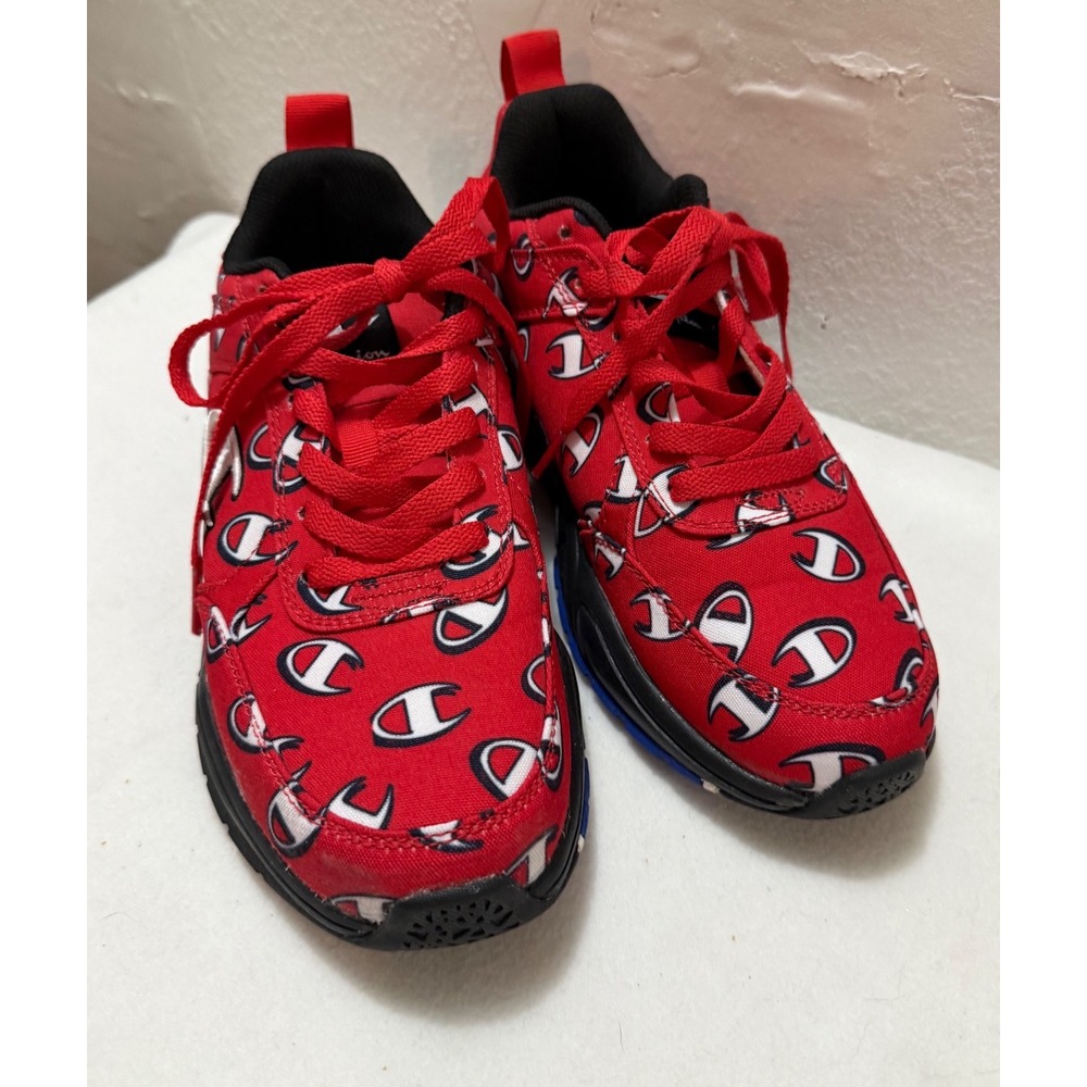 Champion 93Eighteen Repeat C Sneakers Youth 5.5Y Women's 7 Red‎ Print Streetwear